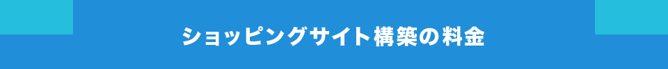 ショッピングサイト構築の料金