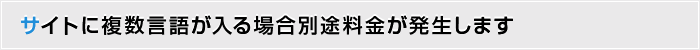 サイトに複数言語が入る場合別途料金が発生します