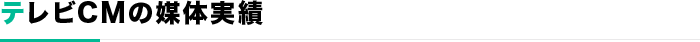 テレビCMの媒体実績